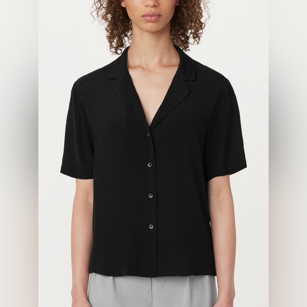 Frank & Oak Camp Collar Blouse in black